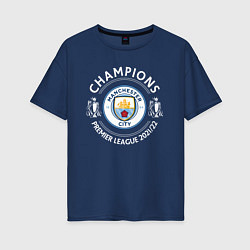Футболка оверсайз женская Manchester City Champions 2122, цвет: тёмно-синий