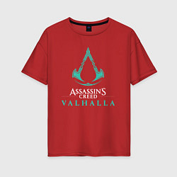 Футболка оверсайз женская Assassins creed valhalla, цвет: красный