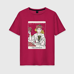 Женская футболка оверсайз Карта Таро Императрица Empress Tarot Card