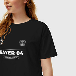 Футболка оверсайз женская Bayer 04 Форма Чемпионов, цвет: черный — фото 2