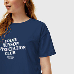 Футболка оверсайз женская Eddie Munson Appreciation Club, цвет: тёмно-синий — фото 2