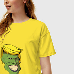 Футболка оверсайз женская Трамп - Маска, цвет: желтый — фото 2