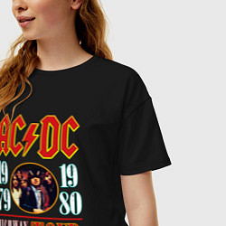 Футболка оверсайз женская ACDC HIGHWAY TO HELL TOUR, цвет: черный — фото 2