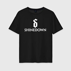 Футболка оверсайз женская Shinedown логотип с эмблемой, цвет: черный