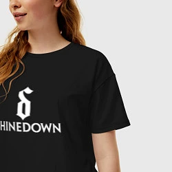 Футболка оверсайз женская Shinedown логотип с эмблемой, цвет: черный — фото 2