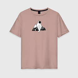 Женская футболка оверсайз Минималистичная природная геометрия