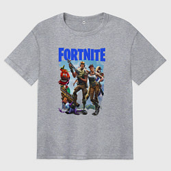 Футболка оверсайз женская FORTNITE ПЕРСОНАЖИ ИГРЫ, цвет: меланж