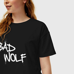 Футболка оверсайз женская Bad Wolf злой волк, цвет: черный — фото 2