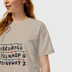 Футболка оверсайз женская STRANGER THINGS ALPHABET, цвет: миндальный — фото 2