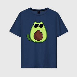 Женская футболка оверсайз Avo cat o в очках