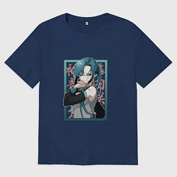 Футболка оверсайз женская Hatsune Miku Drain, цвет: тёмно-синий