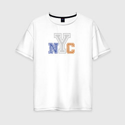 Футболка оверсайз женская NYC New York City, цвет: белый