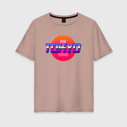 Женская футболка оверсайз Retrowave Tokyo