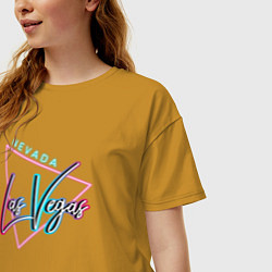 Футболка оверсайз женская Лас Вегас Невада, цвет: горчичный — фото 2