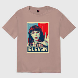 Футболка оверсайз женская Stranger Things Eleven, цвет: пыльно-розовый