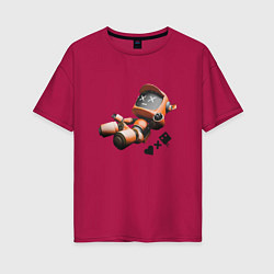 Женская футболка оверсайз Падающий робот с логотипом