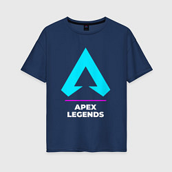 Женская футболка оверсайз Символ Apex Legends в неоновых цветах