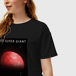 Футболка оверсайз женская Red Super Giant Красный Сверхгигант Space Collecti, цвет: черный — фото 2