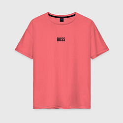 Женская футболка оверсайз Boss Black Text