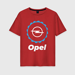Футболка оверсайз женская Opel в стиле Top Gear, цвет: красный