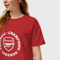 Футболка оверсайз женская Символ Arsenal и надпись Football Legends and Cham, цвет: красный — фото 2