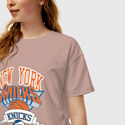 Футболка оверсайз женская NEW YORK KNIKS NBA, цвет: пыльно-розовый — фото 2