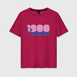 Женская футболка оверсайз 1988 Год Ретро Неон