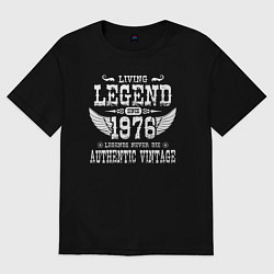 Футболка оверсайз женская Живая легенда 1976 года, цвет: черный