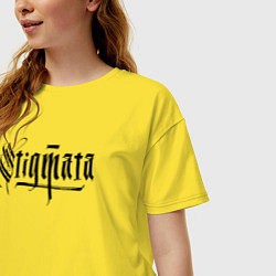 Футболка оверсайз женская Stigmata логотип, цвет: желтый — фото 2