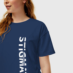 Футболка оверсайз женская Stigmata ПРОТИВ ПРАВИЛ, цвет: тёмно-синий — фото 2