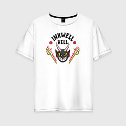 Женская футболка оверсайз CupheadInkwell hell Ад чернильницы