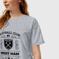 Футболка оверсайз женская West Ham: Football Club Number 1 Legendary, цвет: меланж — фото 2