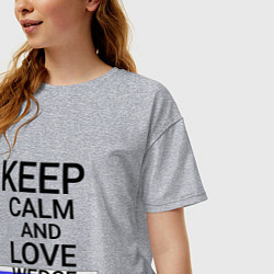 Футболка оверсайз женская Keep calm Wedge Клин, цвет: меланж — фото 2