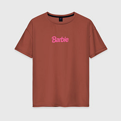Футболка оверсайз женская Barbie mini logo, цвет: кирпичный