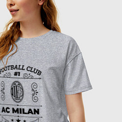 Футболка оверсайз женская AC Milan: Football Club Number 1 Legendary, цвет: меланж — фото 2