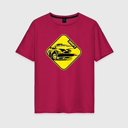Женская футболка оверсайз Знак Дрифт желтый
