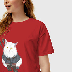 Футболка оверсайз женская Котьмак, цвет: красный — фото 2