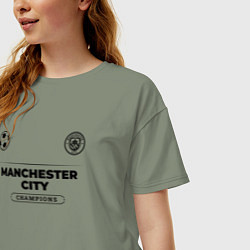 Футболка оверсайз женская Manchester City Униформа Чемпионов, цвет: авокадо — фото 2