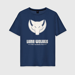 Женская футболка оверсайз Лунные волки лого винтаж
