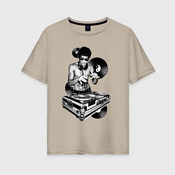 Женская футболка оверсайз Bruce Lee - Vinyl Dj