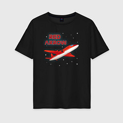 Женская футболка оверсайз Красная Стрела Airplane