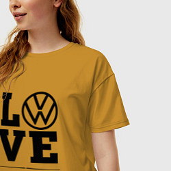 Футболка оверсайз женская Volkswagen Love Classic, цвет: горчичный — фото 2