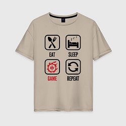 Женская футболка оверсайз Eat - Sleep - Final Fantasy - Repeat