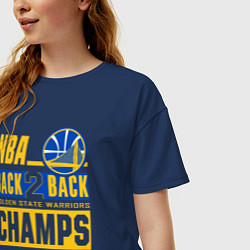 Футболка оверсайз женская GOLDEN STATE WARRIORS NBA CHAMPION, цвет: тёмно-синий — фото 2