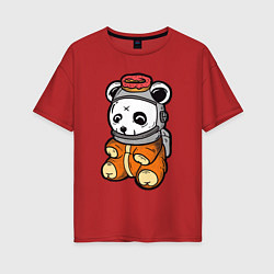 Футболка оверсайз женская Космо панда, цвет: красный