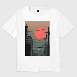 Женская футболка оверсайз Городские сумерки