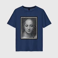 Женская футболка оверсайз Женский портрет - оптическая иллюзия