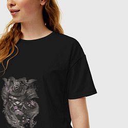 Футболка оверсайз женская Самурай Ирезуми, цвет: черный — фото 2