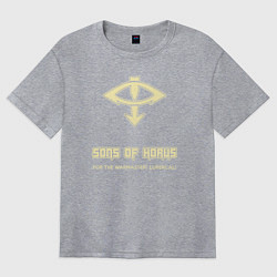 Футболка оверсайз женская Сыны Хоруса винтаж лого, цвет: меланж