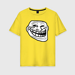 Женская футболка оверсайз Тролльфейс улыбается мем
